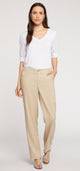 Marilyn Trouser Beige Stretch Linen | Feather | Pants | NYDJ