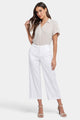 Wide Leg Cropped Capri Trouser White Stretch Linen | Optic White | Pants | NYDJ