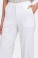 Wide Leg Cropped Capri Trouser White Stretch Linen | Optic White | Pants | NYDJ