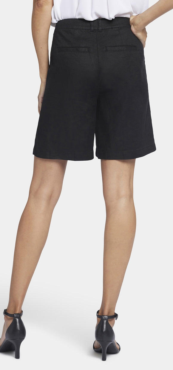 Relaxed Short Black Stretch Linen | Black | Shorts | NYDJ