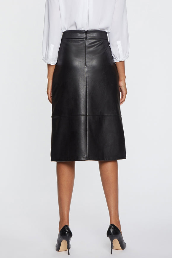 A-Line Skirt Black Faux Leather | Black | Skirt | NYDJ