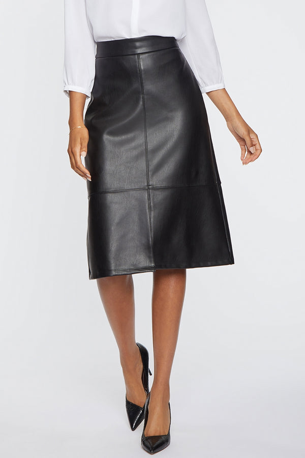 A-Line Skirt Black Faux Leather | Black | Skirt | NYDJ