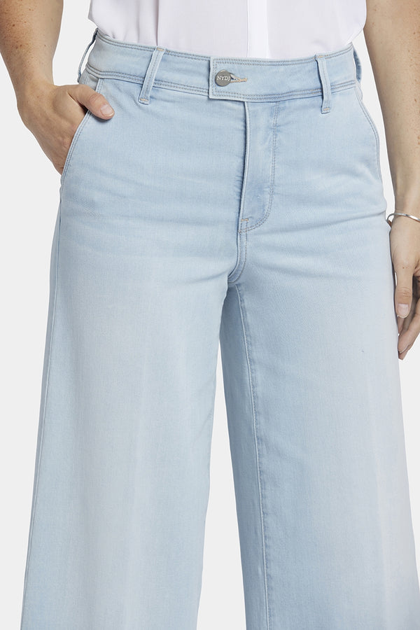 High Rise Mona Wide Leg Ankle Jeans Light Blue Premium Denim | Oceanfront | Pants | NYDJ