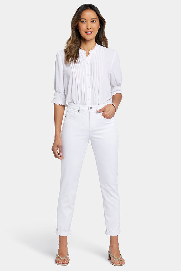 Margot Girlfriend Jeans White Coloured Denim | Optic White | Pants | NYDJ