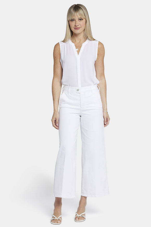 Mona Wide Leg Trouser Ankle Jeans White Coloured Denim | Optic White | Pants | NYDJ