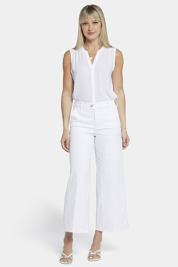 Mona Wide Leg Trouser Ankle Jeans White Coloured Denim | Optic White | Pants | NYDJ