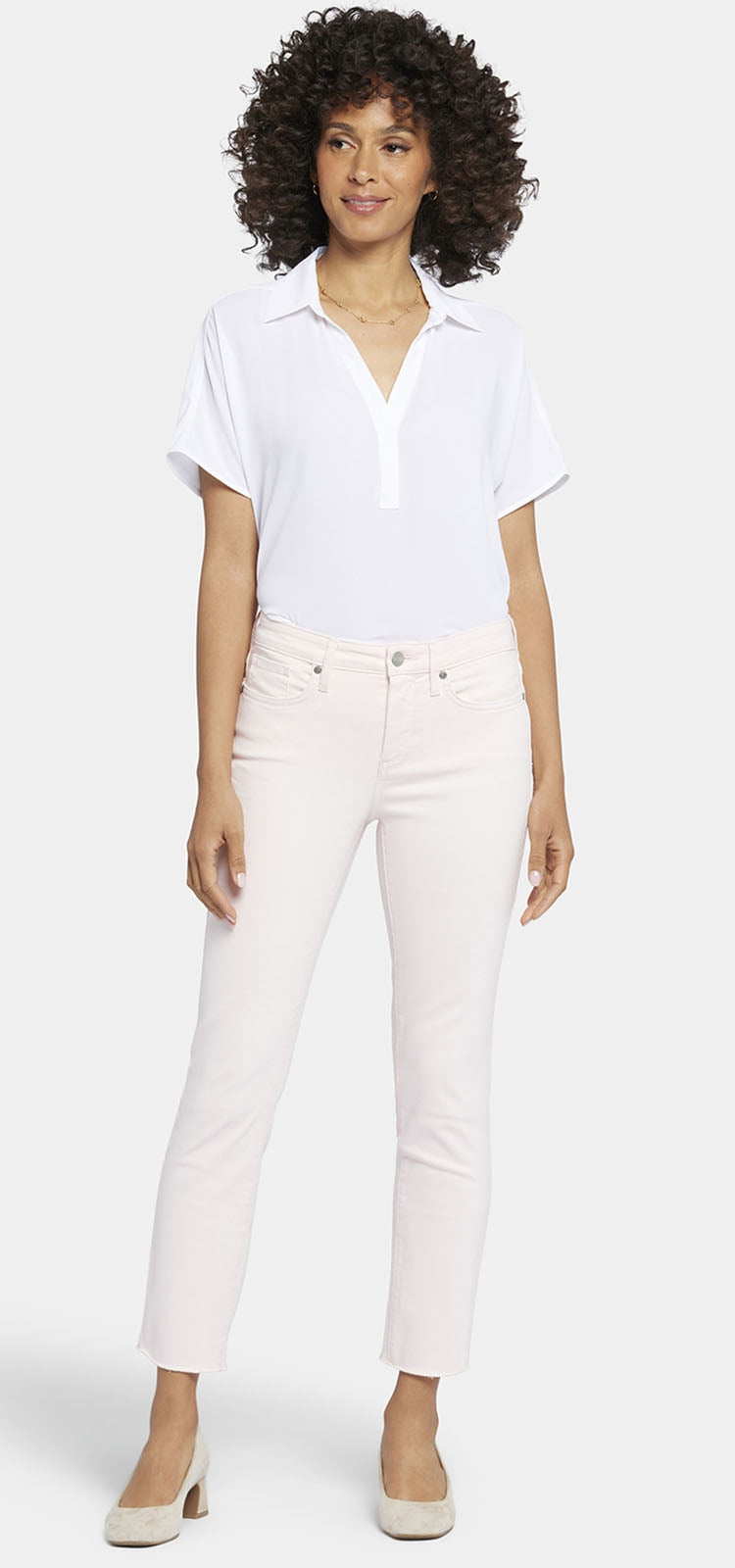 Sheri Slim Ankle Jeans Frayed Hems White Coloured Denim | NYDJ – NYDJ UK
