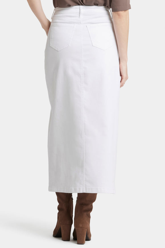 High Rise Long Skirt White Coloured Denim | Optic White | Skirt | NYDJ