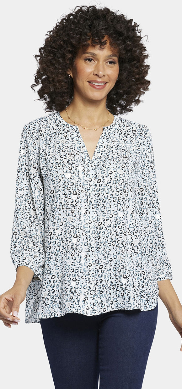 Pintuck Blouse Animal Print | Silverdale | Blouse | NYDJ