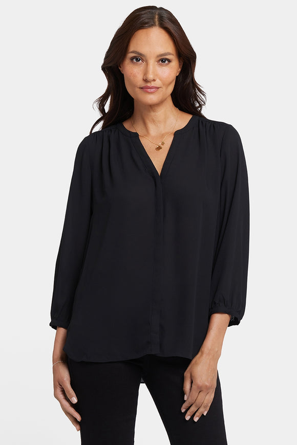 Pintuck Blouse Black | Black | Blouse | NYDJ