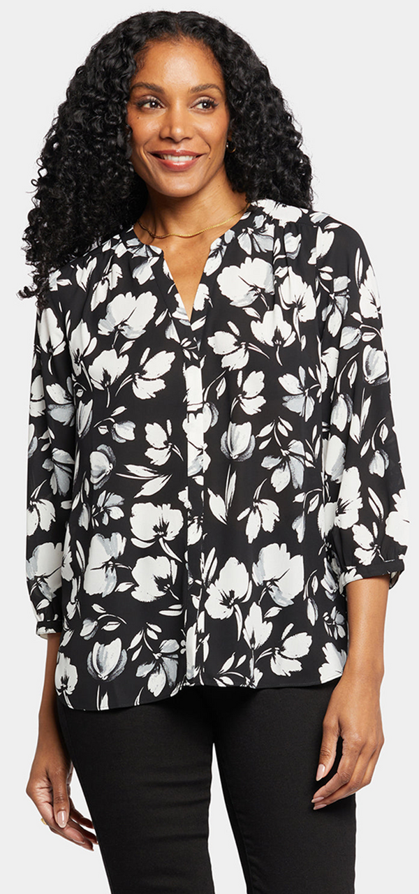 Pintuck Blouse Flower Print | Bellefontaine | Blouse | NYDJ